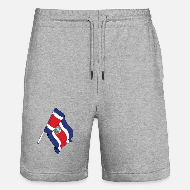 Drapeau du Costa Rica - Short de jogging bio TRAINER Stanley/Stella unisexe - gris chiné