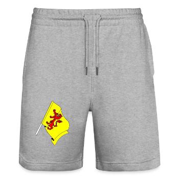 Flag of the province of South Holland - Stanley/Stella Trainer Unisex Organic Jogging Shorts - heather grey - Front - Nik (191cm) & Marisol (170cm)