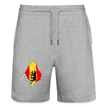 Flag Bern Switzerland - Stanley/Stella Trainer Unisex Organic Jogging Shorts - heather grey - Front - Nik (191cm) & Marisol (170cm)