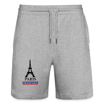 Equipe de Paris Jeux Sportifs des Etats-Unis Athlète Sportif Symbole - Short de jogging bio TRAINER Stanley/Stella unisexe - gris chiné - Devant - Nik (191cm) & Marisol (170cm)
