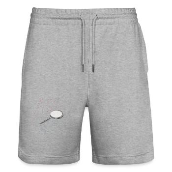 lupe magnifying glass - Stanley/Stella Unisex Bio Joggingshorts Trainer  - Grau meliert - Vorne - Nik (191cm) & Marisol (170cm)