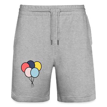 BALL. ANNIVERSARY. HAPPY BIRTHDAY - Stanley/Stella Trainer Unisex Organic Jogging Shorts - heather grey - Front - Nik (191cm) & Marisol (170cm)
