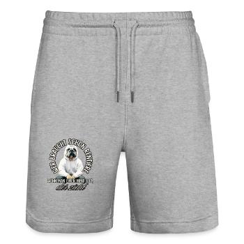 Hund zieht mehr als Rentner - Stanley/Stella Unisex Bio Joggingshorts Trainer  - Grau meliert - Vorne - Nik (191cm) & Marisol (170cm)