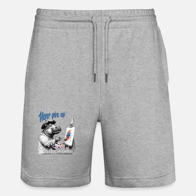 N’abandonnez jamais Painter Hippo - Short de jogging bio TRAINER Stanley/Stella unisexe - gris chiné