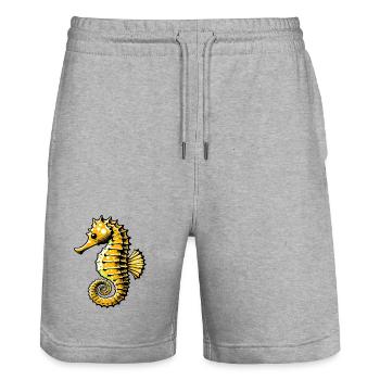 Hippocampe - Short de jogging bio TRAINER Stanley/Stella unisexe - gris chiné - Devant - Nik (191cm) & Marisol (170cm)