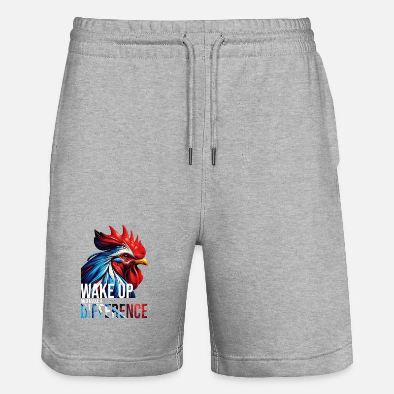 WAKE UP AND MAKE A DIFFERENCE-DB - Stanley/Stella Trainer Unisex Organic Jogging Shorts - heather grey