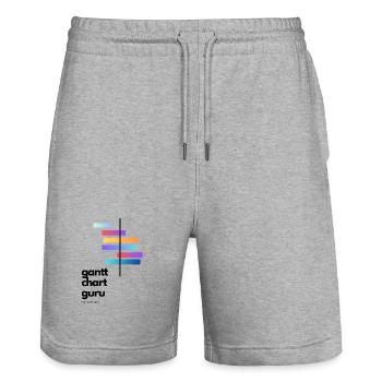 Project Management Life: Gantt Chart Guru - Stanley/Stella Trainer Unisex Organic Jogging Shorts - heather grey - Front - Nik (191cm) & Marisol (170cm)