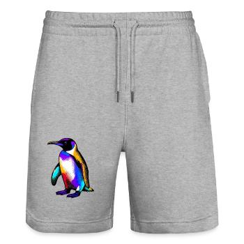 Pingouin - Short de jogging bio TRAINER Stanley/Stella unisexe - gris chiné - Devant - Nik (191cm) & Marisol (170cm)