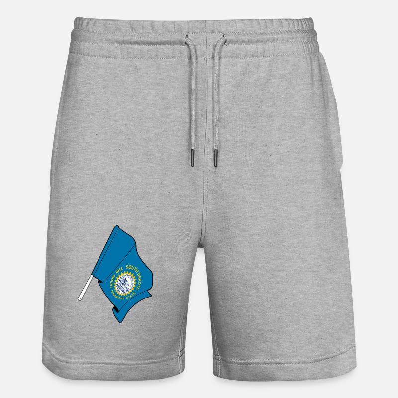 Drapeau du Dakota du Sud - Short de jogging bio TRAINER Stanley/Stella unisexe - gris chiné