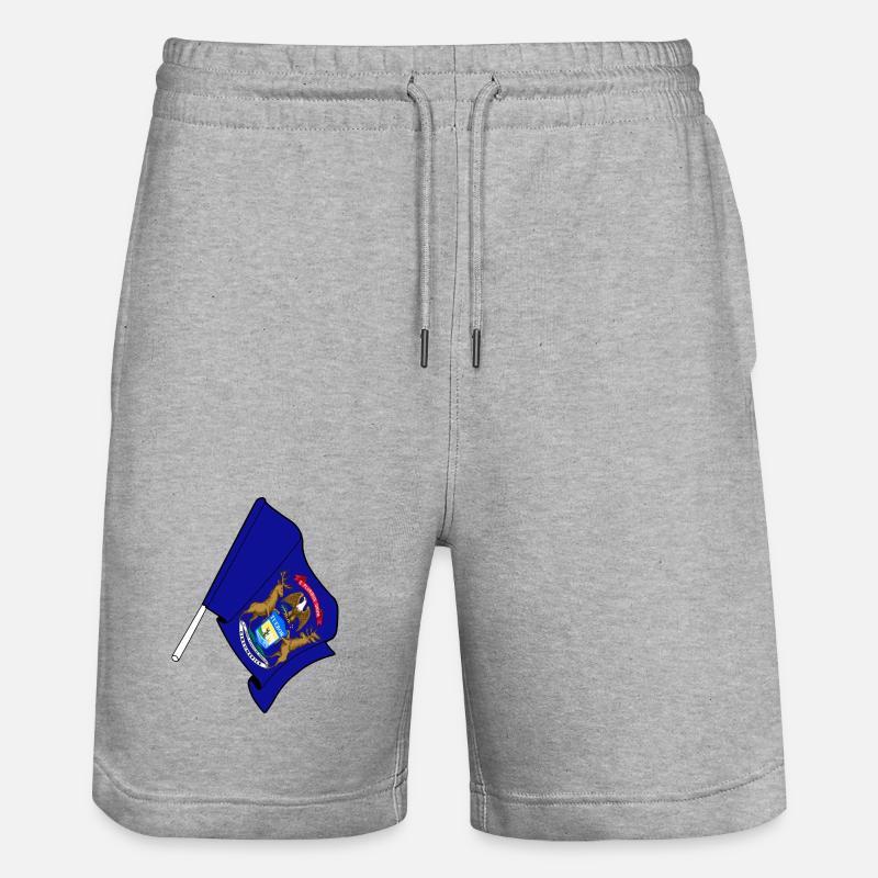 Drapeau du Michigan - Short de jogging bio TRAINER Stanley/Stella unisexe - gris chiné