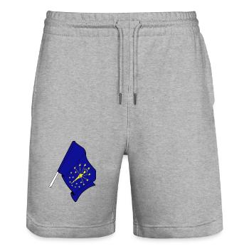 Drapeau de l’Indiana - Short de jogging bio TRAINER Stanley/Stella unisexe - gris chiné - Devant - Nik (191cm) & Marisol (170cm)