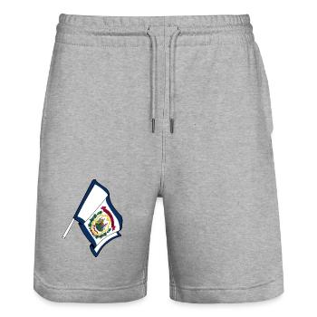 Drapeau de la Virginie-Occidentale - Short de jogging bio TRAINER Stanley/Stella unisexe - gris chiné - Devant - Nik (191cm) & Marisol (170cm)