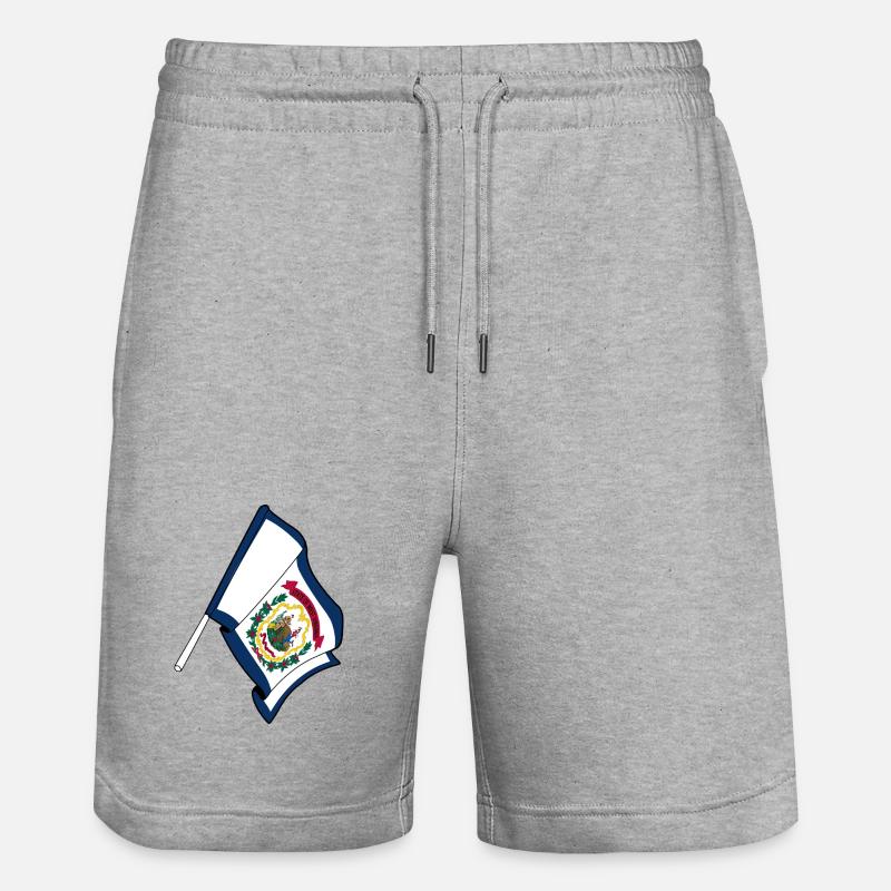 Drapeau de la Virginie-Occidentale - Short de jogging bio TRAINER Stanley/Stella unisexe - gris chiné