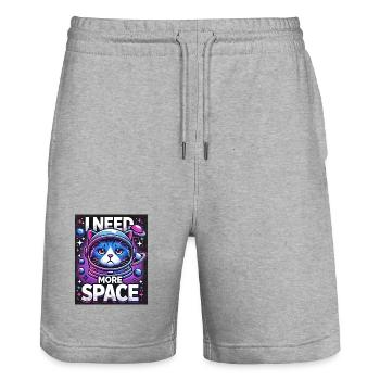 I Need More Space - Stanley/Stella Unisex Bio Joggingshorts Trainer  - Grau meliert - Vorne - Nik (191cm) & Marisol (170cm)