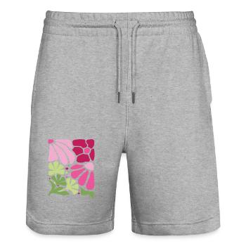 Boho Flowers Spring Summer Garden Nature - Stanley/Stella Trainer Unisex Organic Jogging Shorts - heather grey - Front - Nik (191cm) & Marisol (170cm)
