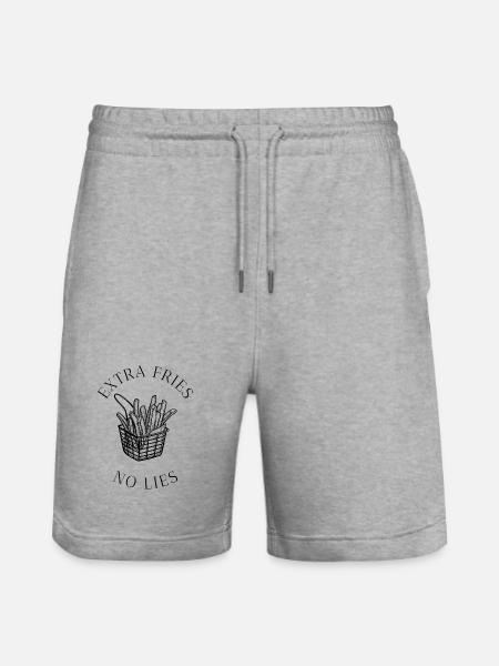 Extra Fries, No Lies - Stanley/Stella Trainer Unisex Organic Jogging Shorts - heather grey