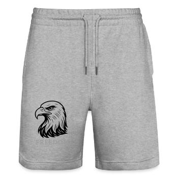 Eagle Head Freedom - Stanley/Stella Trainer Unisex Organic Jogging Shorts - heather grey - Front - Nik (191cm) & Marisol (170cm)