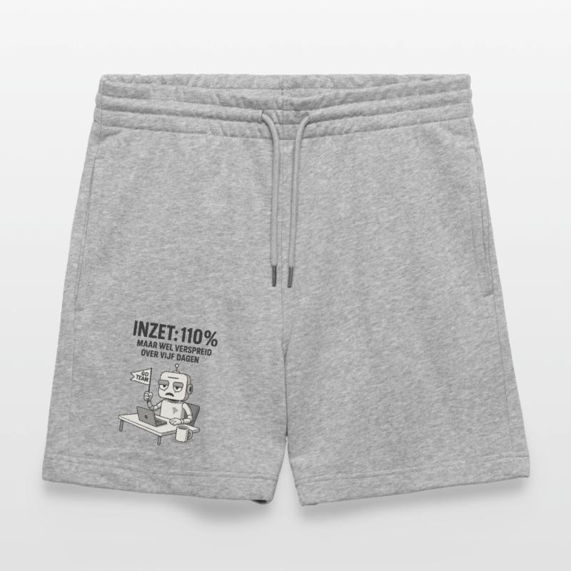 COMMITMENT: 110% – Robot at work with dry humor Stanley/Stella Trainer Unisex Organic Jogging Shorts