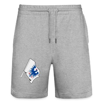 Flagge von Värmland – Schweden - Stanley/Stella Unisex Bio Joggingshorts Trainer  - Grau meliert - Vorne - Nik (191cm) & Marisol (170cm)