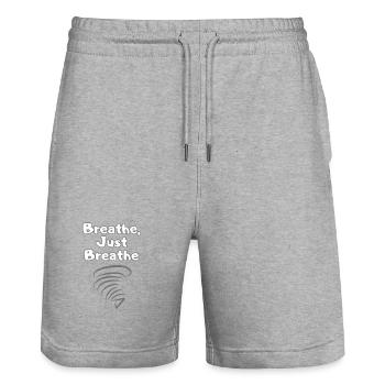 BREATH Durchatmen Selfcare – Self Love Statement - Stanley/Stella Unisex Bio Joggingshorts Trainer  - Grau meliert - Vorne - Nik (191cm) & Marisol (170cm)
