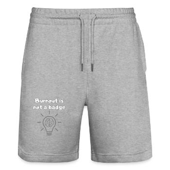 Chemise anti-burnout – Wellness First Statement - Short de jogging bio TRAINER Stanley/Stella unisexe - gris chiné - Devant - Nik (191cm) & Marisol (170cm)