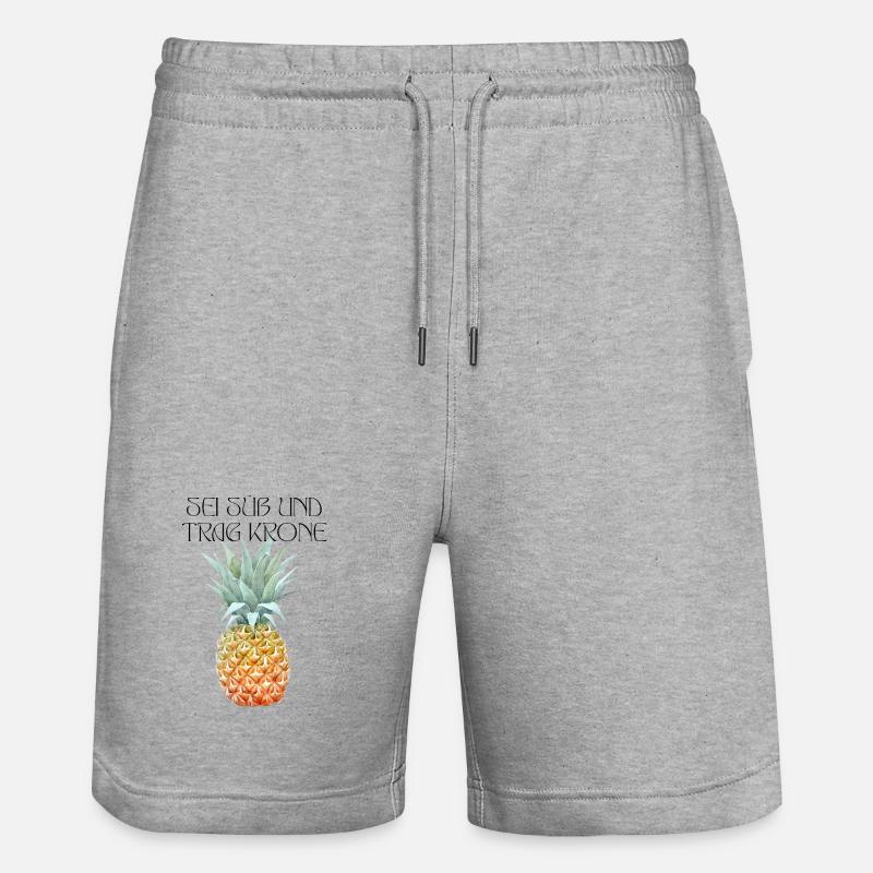 Sei süß und trag Krone - Stanley/Stella Unisex Bio Joggingshorts Trainer - Grau meliert