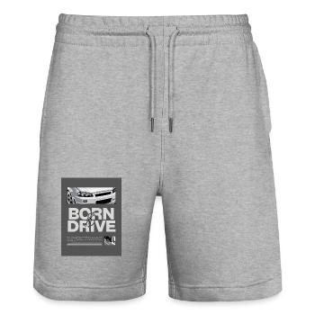 Born to Drive Motorsport R34 GTR Racing Tuning - Stanley/Stella Trainer Unisex Organic Jogging Shorts - heather grey - Front - Nik (191cm) & Marisol (170cm)