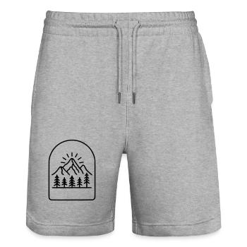 Mountain - Short de jogging bio TRAINER Stanley/Stella unisexe - gris chiné - Devant - Nik (191cm) & Marisol (170cm)