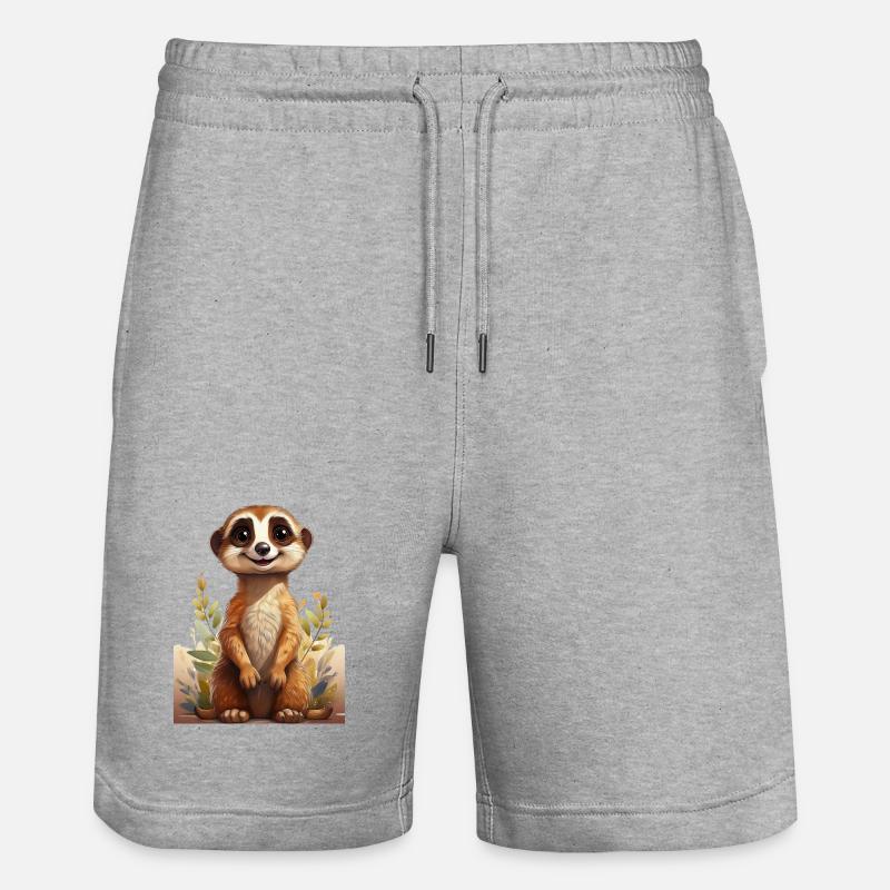 Dessin de suricate mignon - Short de jogging bio TRAINER Stanley/Stella unisexe - gris chiné