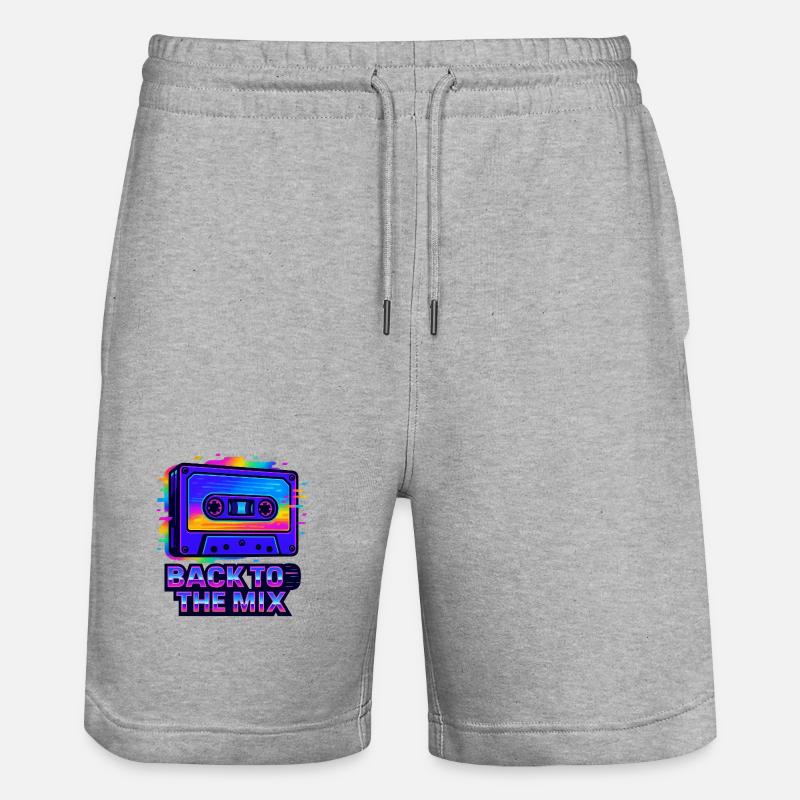 Conception de cassettes rétro néon - Short de jogging bio TRAINER Stanley/Stella unisexe - gris chiné