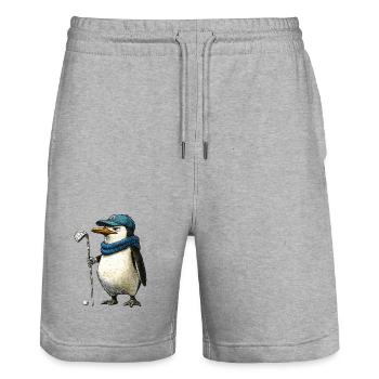 Penguin Golf - Short de jogging bio TRAINER Stanley/Stella unisexe - gris chiné - Devant - Nik (191cm) & Marisol (170cm)