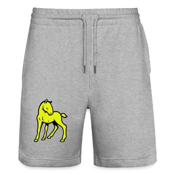 Cute Horse - Stanley/Stella Unisex Bio Joggingshorts Trainer  - Grau meliert - Vorne - Nik (191cm) & Marisol (170cm)