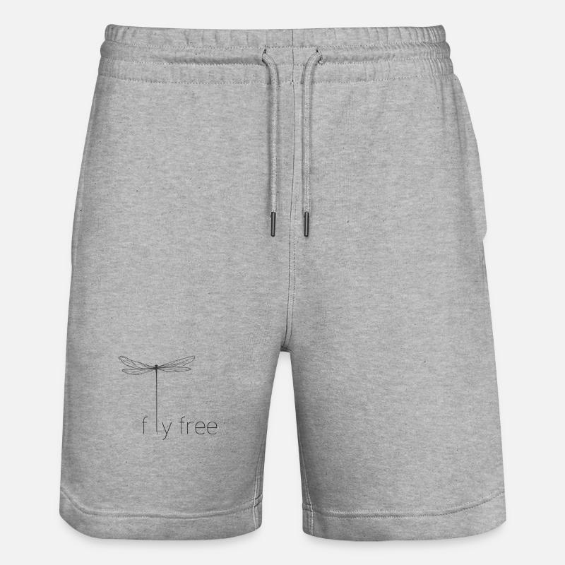 Silhouette lumineuse de libellule - Short de jogging bio TRAINER Stanley/Stella unisexe - gris chiné