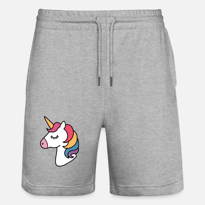 licorne arc-en-ciel - Short de jogging bio TRAINER Stanley/Stella unisexe - gris chiné