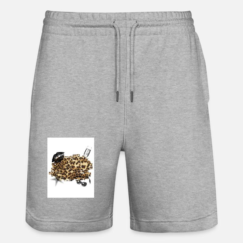 Léopard  - Short de jogging bio TRAINER Stanley/Stella unisexe - gris chiné