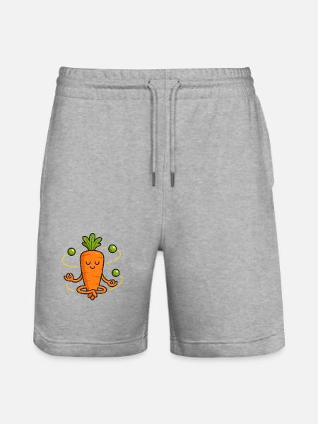 Zen Carrot and his Floating Peas - Stanley/Stella Trainer Unisex Organic Jogging Shorts - heather grey