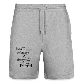 Just for future reference: AI has always been my b - Stanley/Stella Trainer Unisex Organic Jogging Shorts - heather grey - Front - Nik (191cm) & Marisol (170cm)