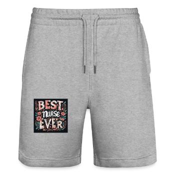 Wahre Krankenschwester, immer loyal - Stanley/Stella Unisex Bio Joggingshorts Trainer  - Grau meliert - Vorne - Nik (191cm) & Marisol (170cm)