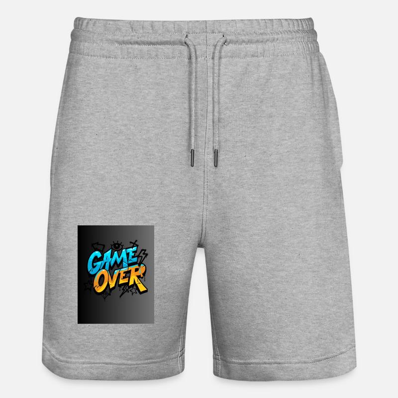 Graffiti Style Game Over Design - Stanley/Stella Unisex Bio Joggingshorts Trainer  - Grau meliert