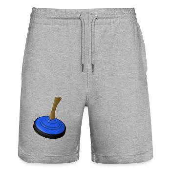 GLACE BLAU_FUR_WUNSCHNAME - Short de jogging bio TRAINER Stanley/Stella unisexe - gris chiné - Devant - Nik (191cm) & Marisol (170cm)