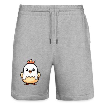 Chicken Halloween Ghost - Stanley/Stella Trainer Unisex Organic Jogging Shorts - heather grey - Front - Nik (191cm) & Marisol (170cm)