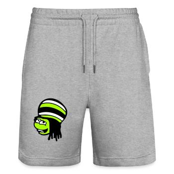 Frog Reggae Music Rasta Hair Hat Jamaica Fun - Stanley/Stella Trainer Unisex Organic Jogging Shorts - heather grey - Front - Nik (191cm) & Marisol (170cm)