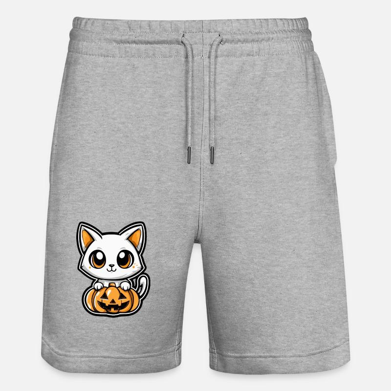 Chat Halloween Chat Bande dessinée - Short de jogging bio TRAINER Stanley/Stella unisexe - gris chiné