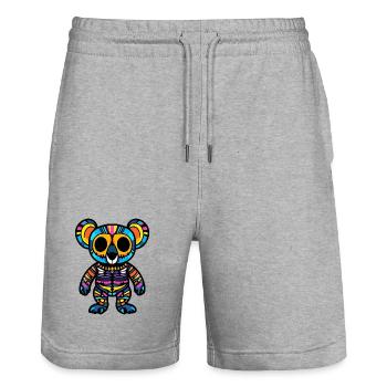 Koala Halloween Zombie - Short de jogging bio TRAINER Stanley/Stella unisexe - gris chiné - Devant - Nik (191cm) & Marisol (170cm)