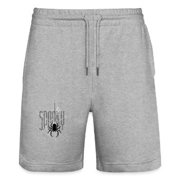 Spooky Halloween Spinnennetz - Stanley/Stella Unisex Bio Joggingshorts Trainer  - Grau meliert - Vorne - Nik (191cm) & Marisol (170cm)
