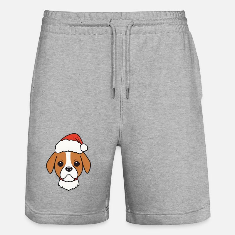 Beagle im Weihnachtslook - Stanley/Stella Unisex Bio Joggingshorts Trainer  - Grau meliert