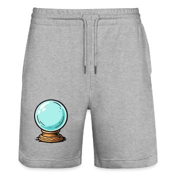 Crystal ball - Stanley/Stella Trainer Unisex Organic Jogging Shorts - heather grey - Front - Nik (191cm) & Marisol (170cm)