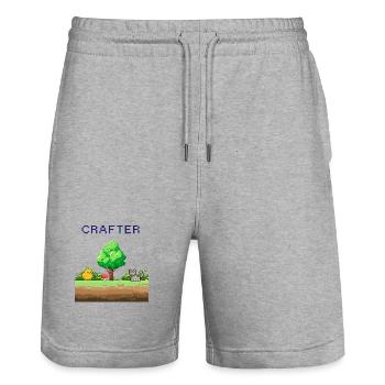 Pixel Crafter Waldabenteuer - Stanley/Stella Unisex Bio Joggingshorts Trainer  - Grau meliert - Vorne - Nik (191cm) & Marisol (170cm)