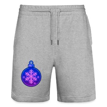 Christmas Ball Ornament - Stanley/Stella Trainer Unisex Organic Jogging Shorts - heather grey - Front - Nik (191cm) & Marisol (170cm)