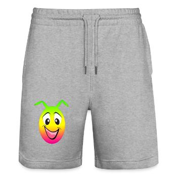 Sourire arc-en-ciel - Short de jogging bio TRAINER Stanley/Stella unisexe - gris chiné - Devant - Nik (191cm) & Marisol (170cm)